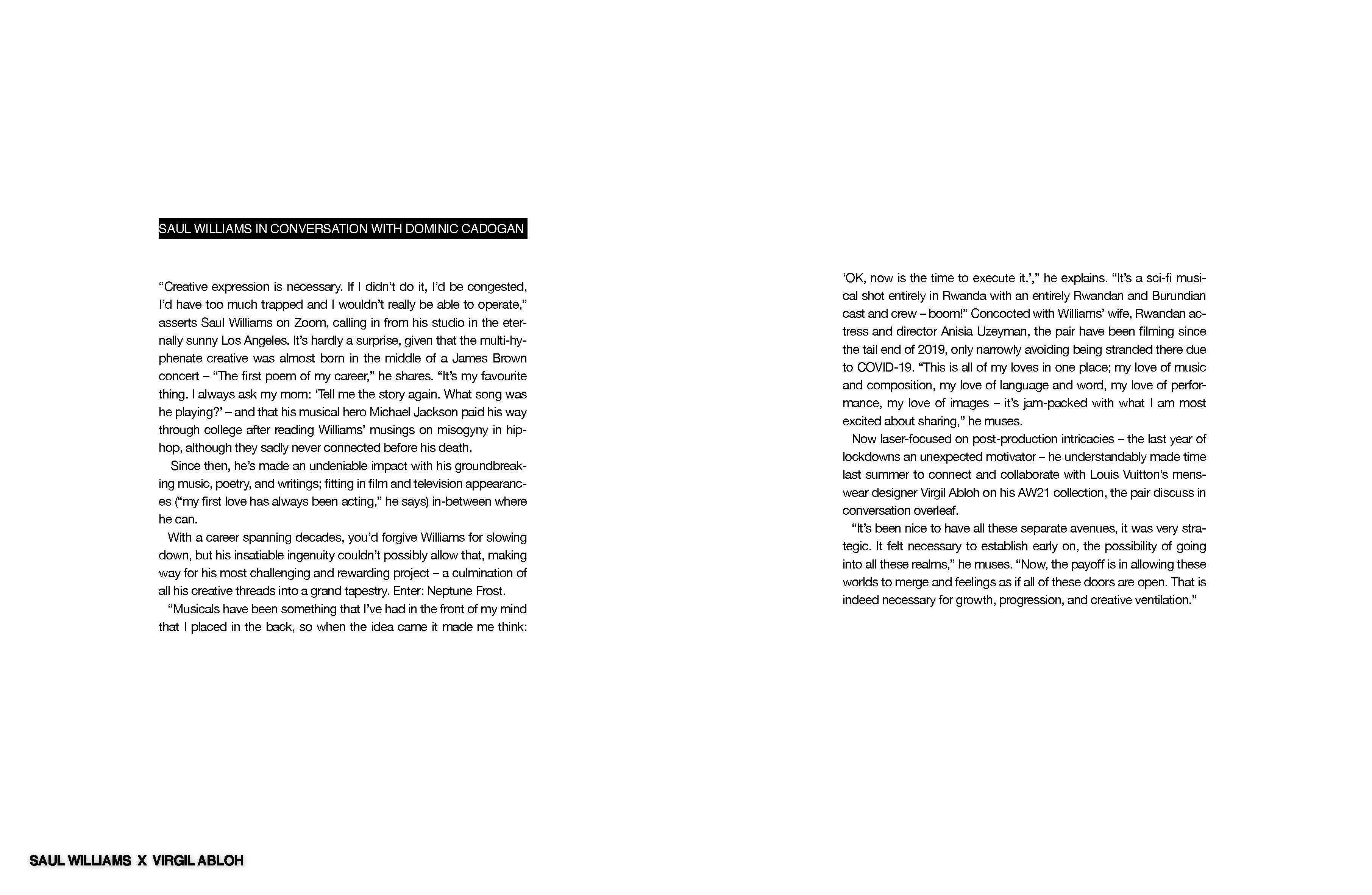 Virgil Abloh x Saul Williams in conversation + Yasiin Bey, Replica Man